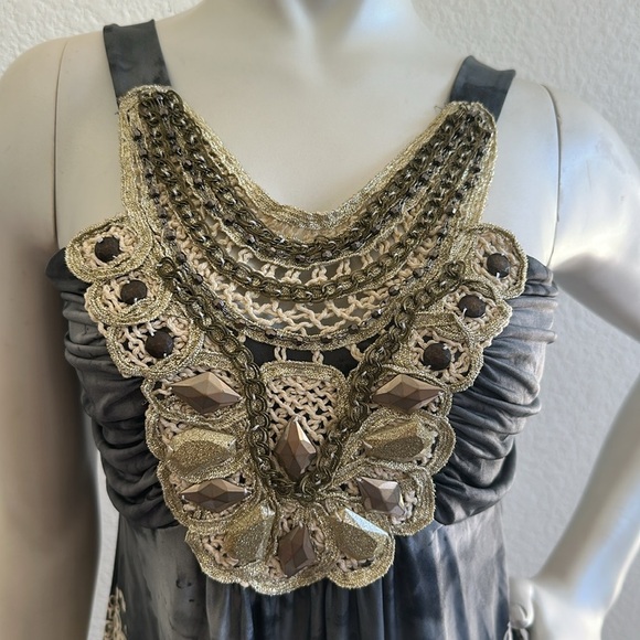 Y2K Venus Women's Size M Embellished Boho Tank Top Tunic - Picture 5 of 11